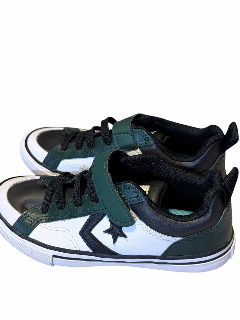 💜BUNDLE CONVERSE & VANS Kids Black & Green Casual Sneakers - Velcro Comfort - Picture 7 of 12